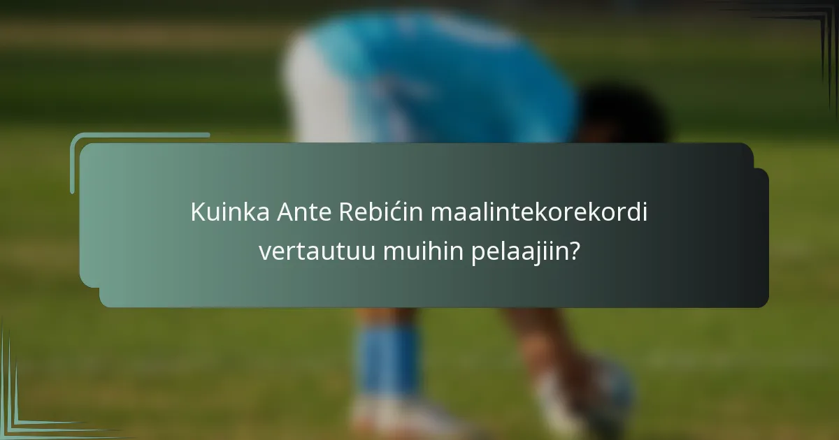 Kuinka Ante Rebićin maalintekorekordi vertautuu muihin pelaajiin?