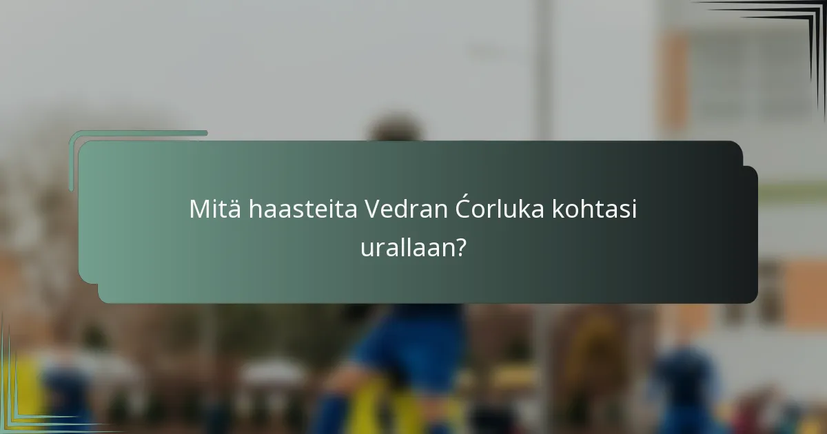 Mitä haasteita Vedran Ćorluka kohtasi urallaan?