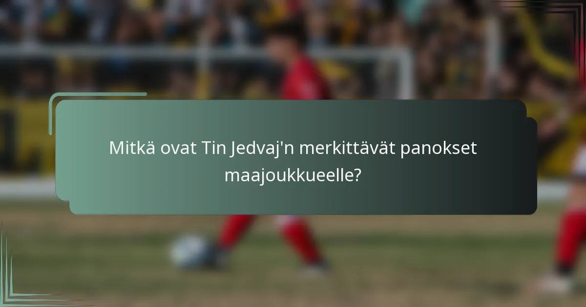 Mitkä ovat Tin Jedvaj'n merkittävät panokset maajoukkueelle?